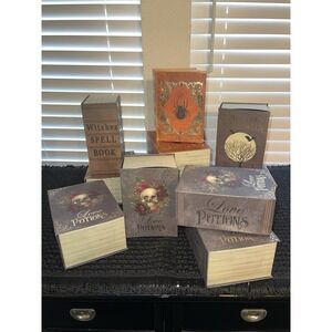 Halloween Storage Gift Boxes Faux Books Decor Witches‎ Spells Potions  2005